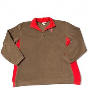 NFL Tampa Bay Buccaneers brown fleece quarter zip sweatshirt jacket Size Large